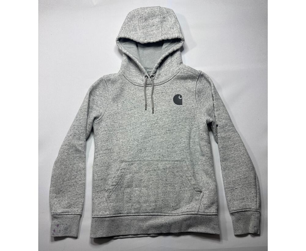 Carhartt Women's Relaxed Fit Logo Sleeve Gray Heather Hoodie S (4/6) *READ*